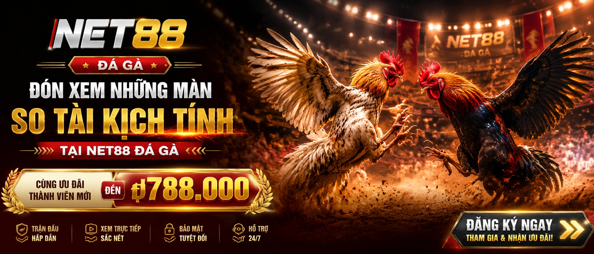 Khu live Đá Gà net88 với giao diện theo dõi phòng rõ ràng